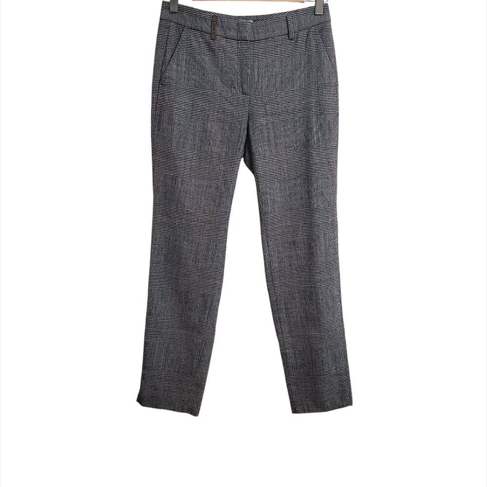 Peserico Women Wool Cigarette Trousers Size 40 US 4 Houndstooth Handmade Italy